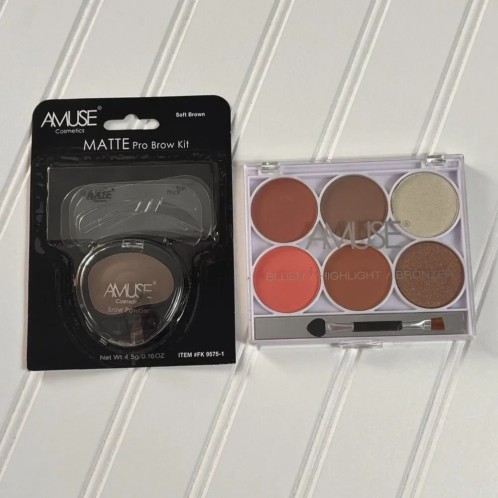 Bundle AMUSE Cosmetics Blush / Highlight / Brozer Palette + Matte Pro Brow